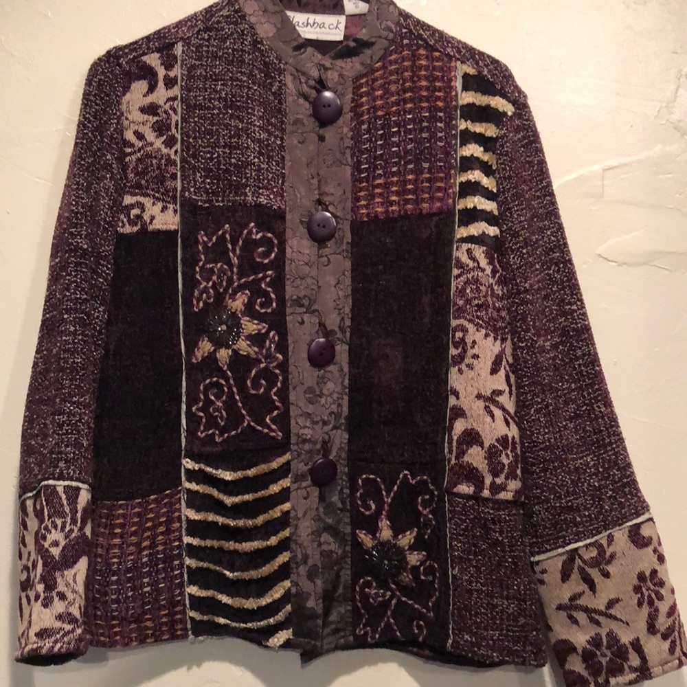 Flashback Mixed Media Patchwork Jacket. Size S/M - image 1